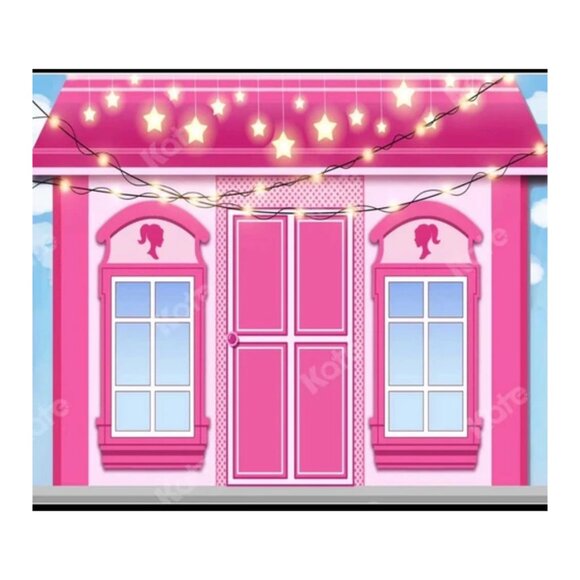 Barbie Inspired Drop By Kate Backdrop 6.5’ X 6.5’ - Picture 1 of 2